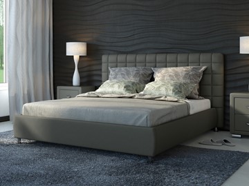 Спальная кровать Corso-3 160х200, Экокожа (Темно-серый) во Владивостоке