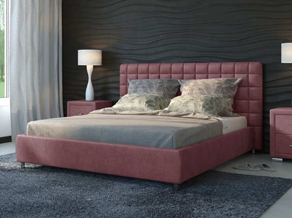 Двуспальная кровать Corso-3 160х200, Велюр (Лофти Сиреневый) во Владивостоке - изображение