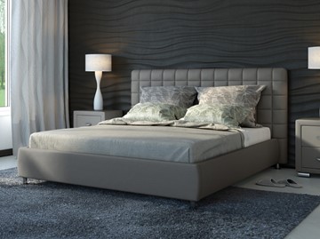 Спальная кровать Corso-3 200x200, Экокожа (Серый) во Владивостоке