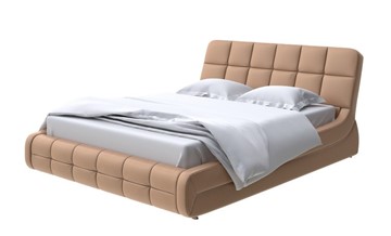 Кровать спальная Corso-6 140x200, Экокожа (Бронзовый перламутр) в Артеме