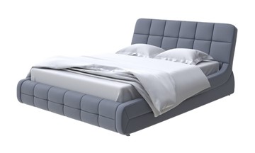 Кровать в спальню Corso-6 140x200, Экокожа (Темно-синий) в Артеме