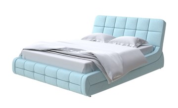 Двуспальная кровать Corso-6 140x200, Велюр (Scandi Cotton 20 Голубой Лед) во Владивостоке