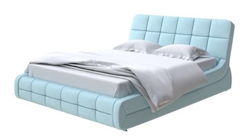 Кровать в спальню Corso-6 160х200, Велюр (Scandi Cotton 20 Голубой Лед) во Владивостоке