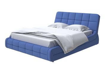 Спальная кровать Corso-6 160х200, Велюр (Scandi Cotton 23 Кобальт) во Владивостоке