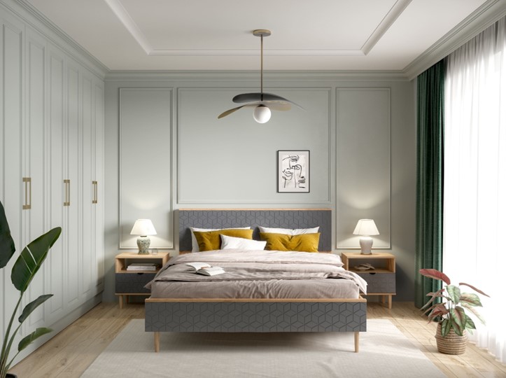 Кровать 2-спальная Денвер, 1600 с основанием (Дуб Вотан/Графит) в Артеме - изображение 3