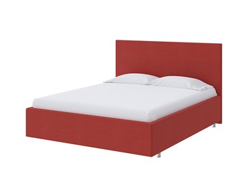 Кровать 2-спальная Flat 160х200, Велюр (Forest 13 Красный) в Артеме