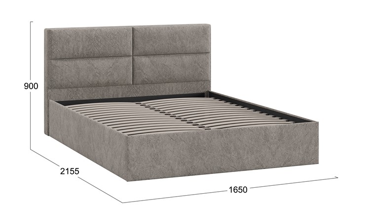 Кровать 2-спальная Глосс Тип 1 (Микровелюр Wellmart Latte) в Артеме - изображение 1