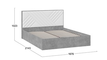 Кровать в спальню Хилтон Тип 1 (Ателье светлый/Белый) в Артеме - предосмотр 2