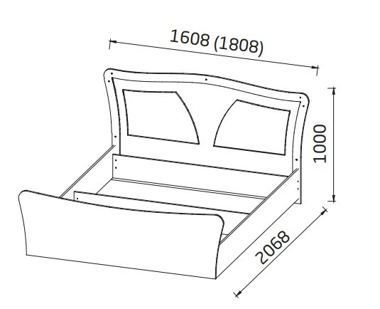 Спальная кровать Франческа 160х200 с ортопедическим основанием, ясень анкор светлый/дуб шервуд/иск. кожа перламутровый глянец во Владивостоке - изображение 1