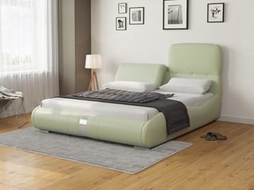 Кровать двуспальная Лукка 160х200, Экокожа (Зеленое яблоко) в Артеме
