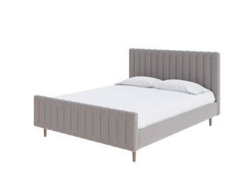 Кровать двуспальная Madison 180x200, Искусственная шерсть (Лама Светло-серый) в Артеме