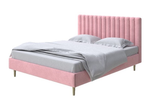 Кровать в спальню Madison lite 140x200, Велюр (Casa Жемчужно-розовый) во Владивостоке - изображение