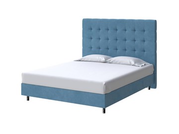Двуспальная кровать Madrid Boxspring Standart 200х200, Велюр (Monopoly Прованский синий (792)) во Владивостоке