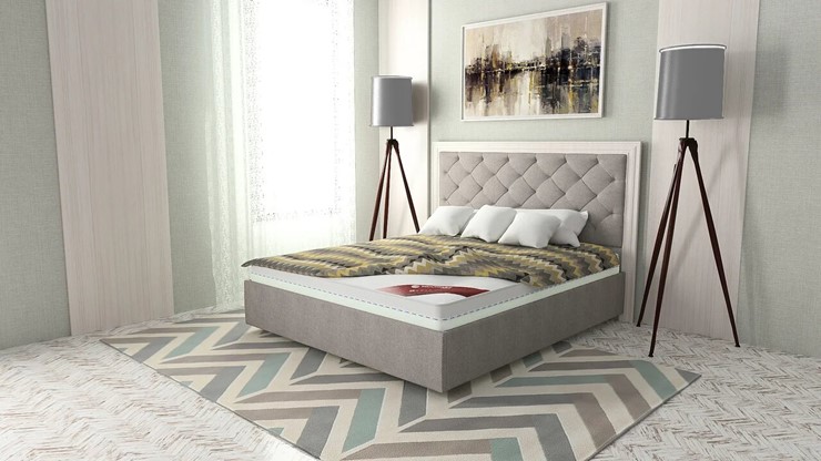 Кровать в спальню Манхэттен 160х200 (с основанием), высота спинки - 140 см в Артеме - изображение 2