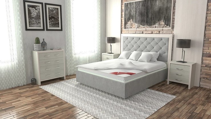 Кровать в спальню Манхэттен 160х200 (с основанием), высота спинки - 140 см во Владивостоке - изображение 3