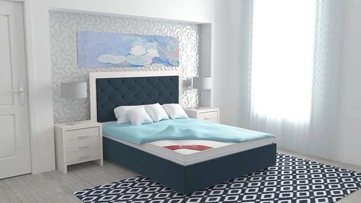 Кровать в спальню Манхэттен 160х200 (с основанием), высота спинки - 140 см во Владивостоке - изображение 4