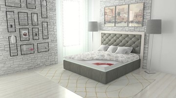 Кровать в спальню Манхэттен 160х200 (с основанием), высота спинки - 140 см в Артеме - предосмотр 1