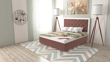 Кровать в спальню Манхэттен 160х200 (с основанием), высота спинки - 140 см в Артеме - предосмотр 7