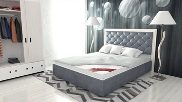 Кровать в спальню Манхэттен 160х200 (с основанием), высота спинки - 140 см во Владивостоке - предосмотр 8