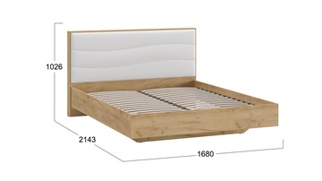 Кровать 2-спальная Миранда тип 1 (Дуб крафт золотой/Белый глянец) в Артеме - предосмотр 1