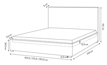 Кровать Mono 140х200, Велюр (Monopoly Миндаль (111)) в Артеме - предосмотр 1