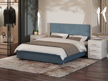 Спальная кровать Neo 140х200, Велюр (Monopoly Прованский синий (792)) в Артеме