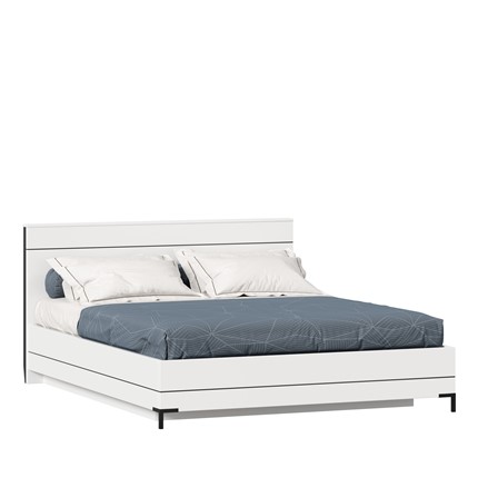 2-спальная кровать Норд 1600 ЛД 677.120.000.016 с подъемным механизмом, Белый/Черный во Владивостоке - изображение