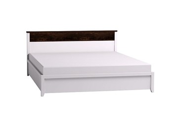 Кровать двуспальная Норвуд 31 с гибкими ламелями металл, Белый-Орех шоколадный во Владивостоке