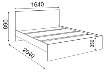 Кровать Осло М14 с настилами Лайт (Цемент светлый) в Артеме - предосмотр 1