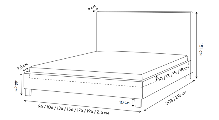Кровать в спальню Rhomby 160х200, Рогожка (Тетра Бежевый) в Артеме - изображение 1