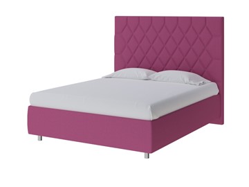 Спальная кровать Rhomby 200х200, Рогожка (Savana Berry (фиолетовый)) в Артеме