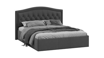 Двуспальная кровать с подъемным механизмом Адель тип 1 (Велюр Графит) в Уссурийске