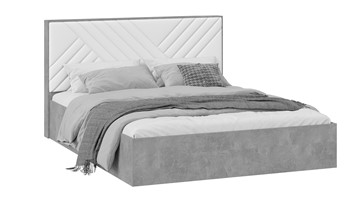 Кровать в спальню с подъемным механизмом Хилтон Тип 1 без заглушины (Ателье светлый/Белый) в Артеме