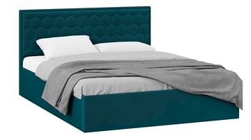Кровать спальная с подъемным механизмом Порто (Велюр Confetti Izumrud) с заглушиной в Артеме
