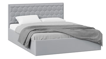 Кровать спальная с подъемным механизмом Порто (Велюр Confetti Silver) без заглушины во Владивостоке
