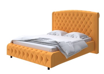 Двуспальная кровать Salvatore Grand 140x200, Велюр (Scandi Cotton 18 Шафран) в Находке