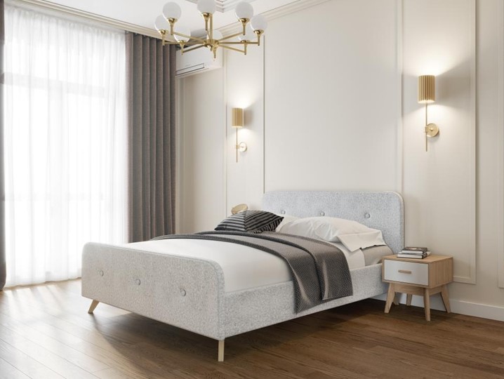 Кровать 2-х спальная Сиерра 1600 (без основания) Аура серый в Артеме - изображение 1