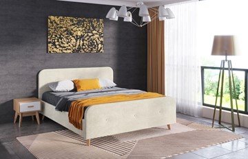 Кровать 2-х спальная Сиерра 1600 (с основанием) Торонто светло-бежевый в Артеме - предосмотр 1