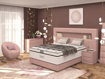 Спальная кровать Smart/Podium M 160х200, Флок (Велсофт Винтажный розовый) в Уссурийске