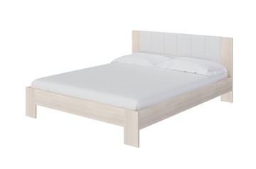 Кровать Soft 1, 160х200, ЛДСП Дуб Шамони+экокожа (Дуб Шамони с белым) в Артеме