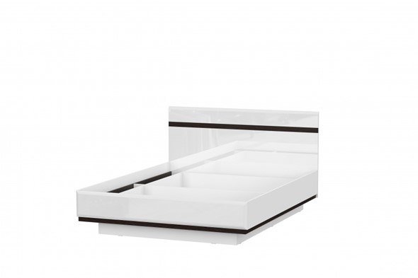 Кровать спальная Соло универсальная 1,6х2,0, белый/белый глянец/венге во Владивостоке - изображение