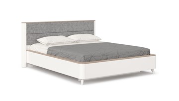Кровать двуспальная Стефания 1600 с кроватным основанием ЛД 413.150, Дуб Маувелла PR/Белый в Артеме
