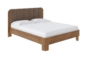 Двуспальная кровать Wood Home 2, 160х200, Флок (Антик (сосна) с брашированием/Бентлей Какао) во Владивостоке