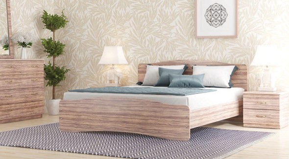 Кровать двуспальная Лира, 160х200 с основанием, сонома в Артеме - изображение
