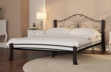 Кровать полутороспальная Фортуна 4 Лайт, 1400, черный/шоколад в Уссурийске