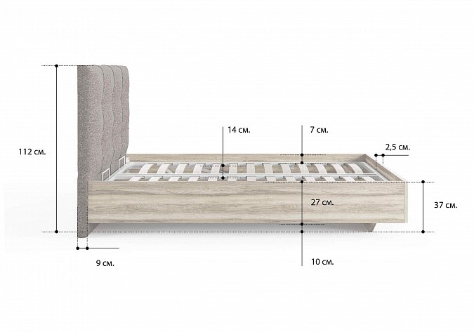 Спальная кровать Victoria (ясень ориноко) 180х200 с основанием в Уссурийске - изображение 3