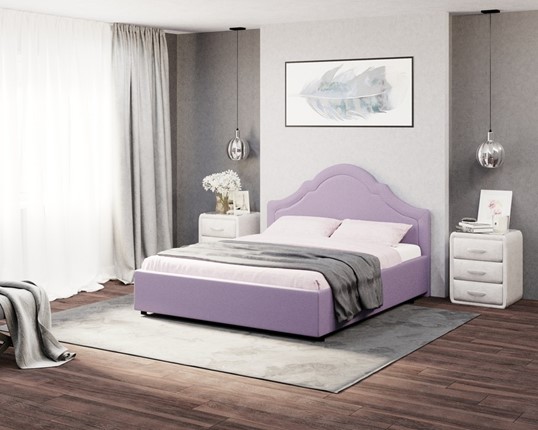 Кровать в спальню Vintage 180х200, Велюр (Forest 741 Светло-фиолетовый) во Владивостоке - изображение