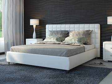 Кровать в спальню Corso-3 160х200, Экокожа (Белый) в Уссурийске