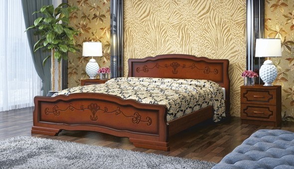 Кровать полутороспальная Карина-6 (Орех) 140х200 во Владивостоке - изображение