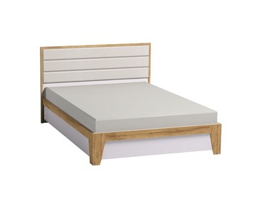 Двуспальная кровать Айрис 306 1800 с гибкими ламелями дерево, Белый-Дуб золотистый в Уссурийске